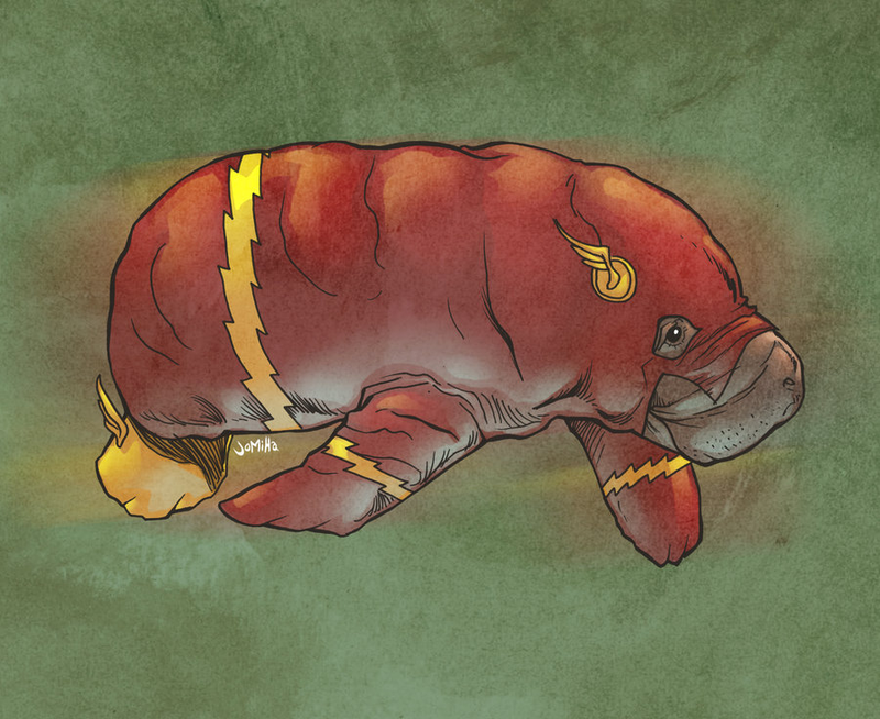 Illustration for article titled No One Laughs at Aquamanatee in This Justice League